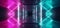 Retro Modern Futuristic Purple Blue Red Sci Fi Vibrant Neon Light Arrow Shapes Laser Beams Grunge Concrete Reflective Tunnel