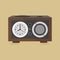 Retro modern radio clock icon