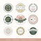 Retro modern wedding logo frame badge design element