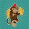 Retro monkey with cymbals