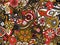 Retro Moody Florals in Brown, Red and Mustard