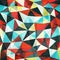 Retro mosaic triangle seamless pattern