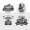 Retro motor club labels vector set