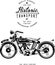 Retro motorcycle with logo monogram graphic vintage label