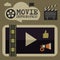 Retro movie template, media player, flat design, illustration, modern style, , concept, icons,digital, online, advertising