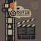 Retro movie template, media player, flat design, illustration, modern style, , concept, icons,digital, online, advertising