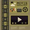 Retro movie template, media player, flat design, illustration, modern style, , concept, icons,digital, online, advertising