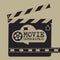 Retro movie template, media player, flat design, illustration, modern style, , concept, icons,digital, online, advertising