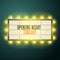 Retro movie theater marquee illuminated with old light bulbs - vintage light sign, frame or billboard