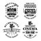 Retro movies and cinema set of four vector emblems