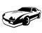 Retro muscle car vector illustration on white