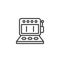 Retro music machine line icon