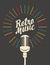 Retro music poster with a decorative microphone