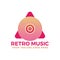 Retro Music Vector Logo Template. Music Vynil Emblem in colorful gradient style. Branding identity for musical business