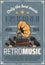 Retro music vintage vinyl gramophone