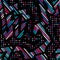 Retro neon geometric seamless pattern