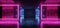 Retro Neon Laser Modern Sci Fi Elegant Retro Club Stage Glowing Blue Pink Purple Frame Light Rectangle In Dark Empty Grunge