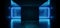 Retro Neon Laser Modern Sci Fi Elegant Retro Club Stage Hall Glowing Blue Frame Light Rectangle In Dark Empty Grunge Concrete