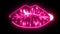 Retro neon lips sign. Design element for happy Valentine's day.