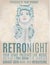 Retro night invitation flyer with rockabilly girl