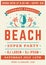 Retro nightclub beach summer party poster cocktail and palm trees design template vector flat