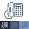 Retro Office Phone Outline Icons