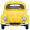 Retro, Old-fashioned, Vintage Beetle model toy car isolated on white transparent background PNG front yellow