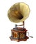 Retro old gramophone with horn