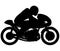 Retro old racing motorcycle, Bike with the racer accelerating, motorcycle riding on the rear wheel Wheelie. silhouette