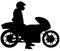 Retro old racing motorcycle, Bike with the racer accelerating, motorcycle riding on the rear wheel Wheelie. silhouette