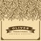 Retro olive harvest card brown