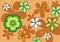 Retro orange floral background