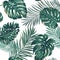 Retro palm leaves background pattern, tropical jungle illustration texture for wallpaper, print, brochure, design
