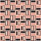 Retro Palm Springs Pink and Brown Bricks Vector Seamless Pattern.Whimsical Geometric Backrgound.Abstract Mid-Century Geo