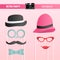 Retro party, bridal shower, wedding celebration, movember printable Glasses, Hats, Lips, Mustaches, Masks for photobooth