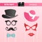 Retro party, bridal shower, wedding celebration, movember printable Glasses, Hats, Lips, Mustaches, Masks for photobooth