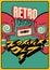 Retro Party `Forever Old` typographic poster design with an audio cassette and crazy skulls. Vintage vector illustration.