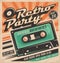 Retro party poster design template