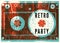 Retro Party typographic grunge poster design with audio cassette. Vector illustration.