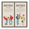 Retro party. Vector poster. Retro style illustration. Music and dance in retro style. Jazz musicians and dancers.