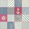 Retro patchwork in nautical style.
