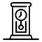 Retro pendulum clock icon, outline style