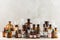 Retro pharmacy - vintage pharmacy bottles on wooden board