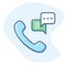Retro phone vector icon.Handset telephone and message bubbles line icon.