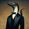 retro photo Businessman with the head of a cobra.Businessman concept ready to betray themselves.generative AI