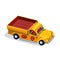 Retro pickup car with fruit. Farm lorry car isometric view. Local market cartoon vector illustration. Delivery concept.
