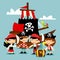 Retro Pirate Adventure Kids Scene