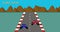 Retro pixel art style race car video game