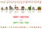 Retro Pixel Christmas Greeting Card With Houses, Socks and Bells