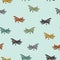 Retro planes in different trendy colors seamless pattern